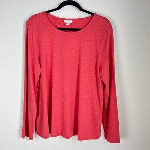 J. Jill Women’s‎ Coral Long Sleeve Knit Blouse Relaxed Comfort Casual Size L